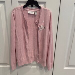 Girls Pink Cardigan with Bunny Detail